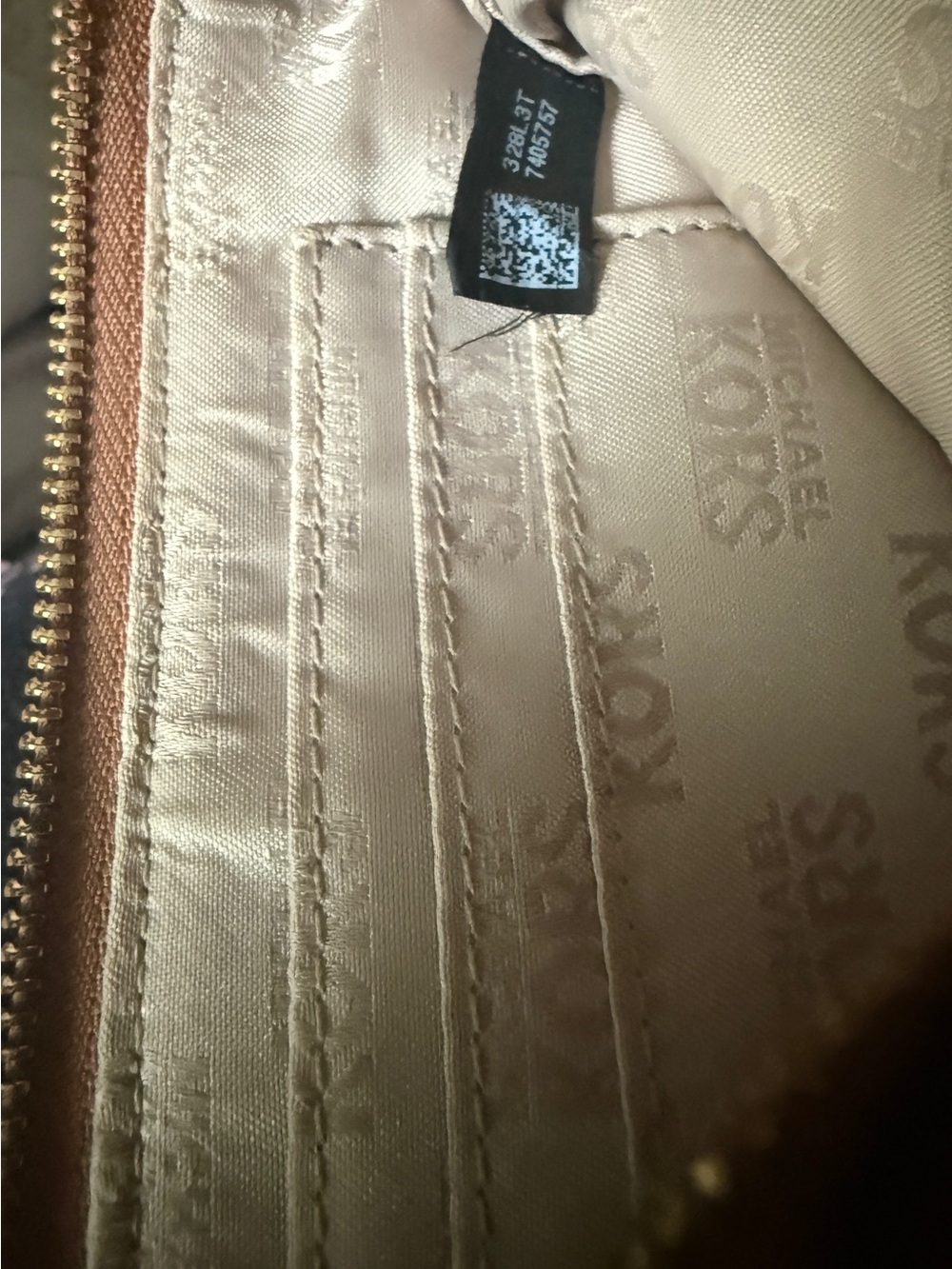 Michael Kors Brown Leather Double Zip Pouch with Gold Hardware - Picture 6 of 6